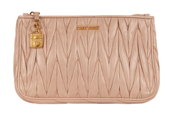 Miu Miu Matelasse Pouch, Leather, Pink, 197 B, DB, 2*